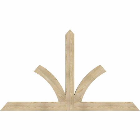Ekena Millwork Richland Rough Sawn Timber Gable Bracket, Douglas Fir, 96"W x 56"H x 4"D x 6"F, 14/12 Pitch GBW096X56X0406RIC00RDF